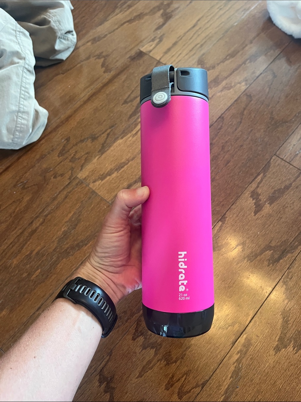 Hidrate Brand- Pink Insulated Water Bottle - 21 oz